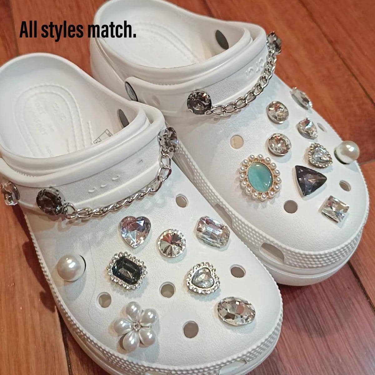 Removable Retro Metal Pearl Shoe Buckles, DIY Accessories for Cave Shoes - view 4