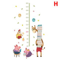 Removable Wall Height Chart Sticker Growth Ruler Decal - Giraffe and Reading Pigs