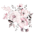 Removable Wall Stickers Watercolour Dusty Pink Flowers and Leaves for Home Decor - view 2