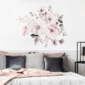 Removable Wall Stickers Watercolour Dusty Pink Flowers and Leaves for Home Decor - view 3