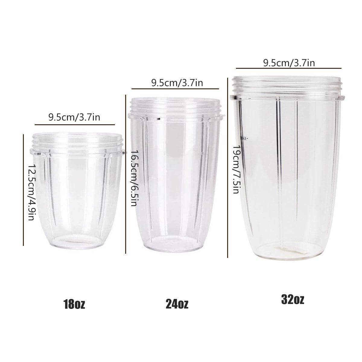 Replacement Blender Cup, Clear Plastic - 24 oz (16.5 cm High) - view 4
