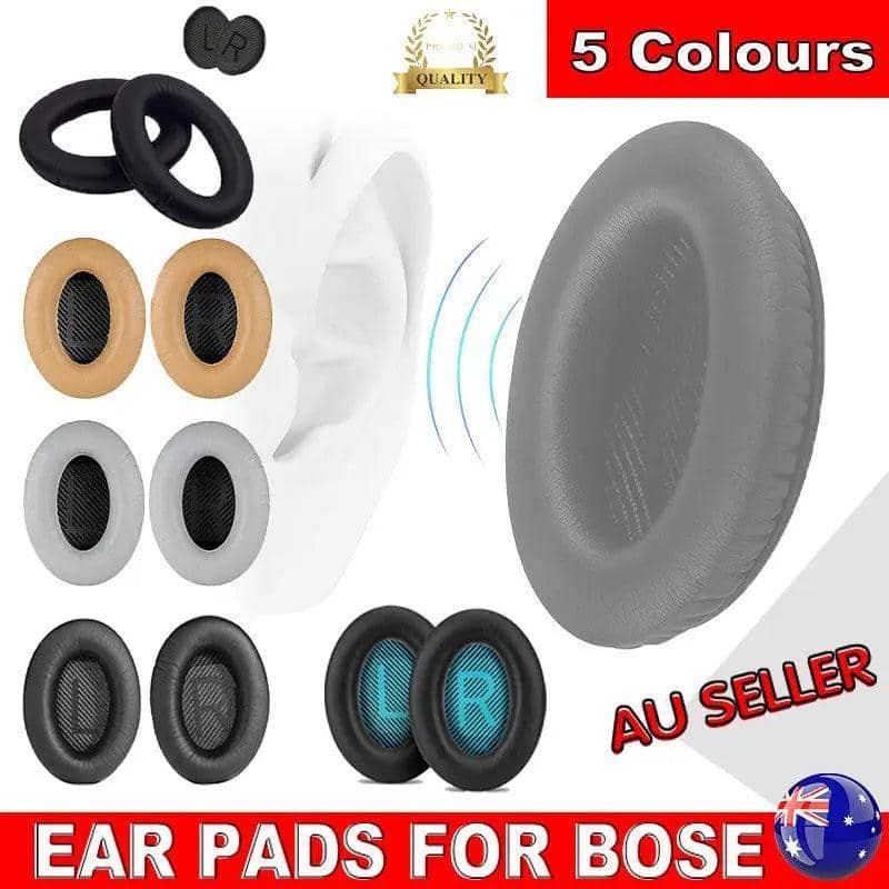 Replacement Ear Pad Cushions for Bose QuietComfort QC35, QC25 and AE2 - Black with Blue Lining - view 2