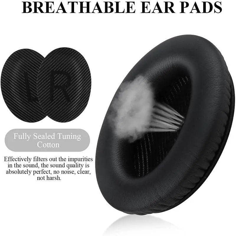 Replacement Ear Pad Cushions for Bose QuietComfort QC35, QC25 and AE2 - Black with Blue Lining - view 5