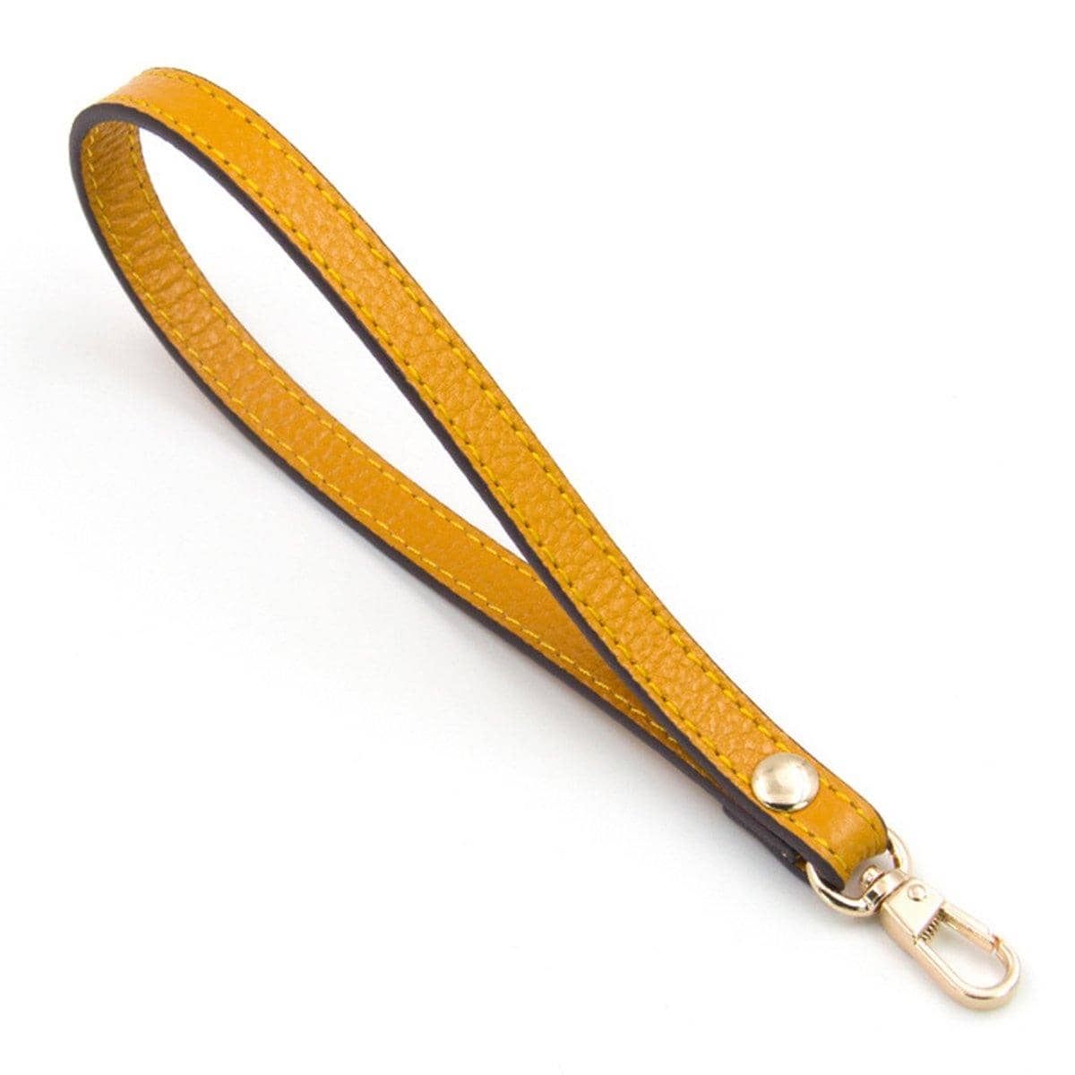 Replacement Genuine Leather Wrist Strap with Gold Clasp - Yellow - view 2