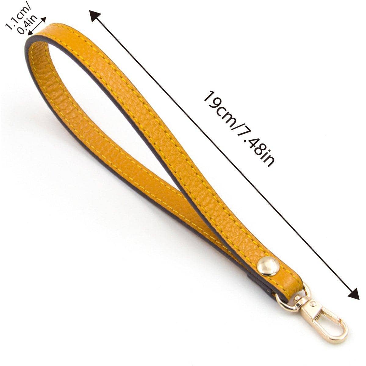 Replacement Genuine Leather Wrist Strap with Gold Clasp - Yellow - view 3