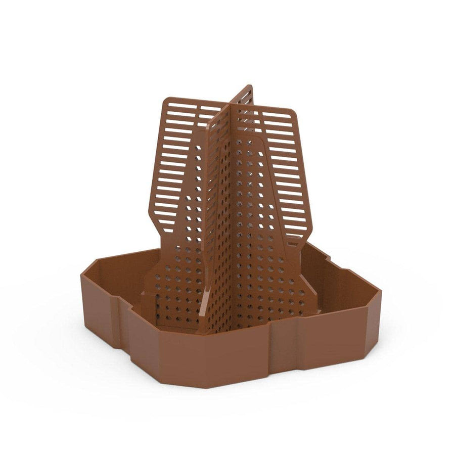 Reptile Anti-Escape Feeding Basin - Brown, Large (14.7 x 14.7 x 15.5 cm)