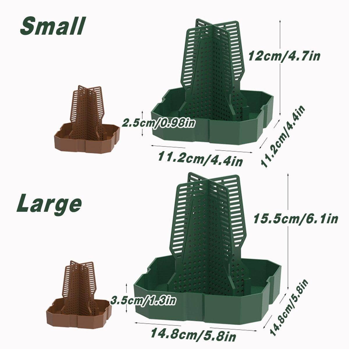 Reptile Anti-Escape Feeding Basin - Brown, Large (14.7 x 14.7 x 15.5 cm) - view 4