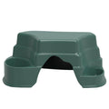 Reptile Hide Cave with Food and Water Basins - Dark Green