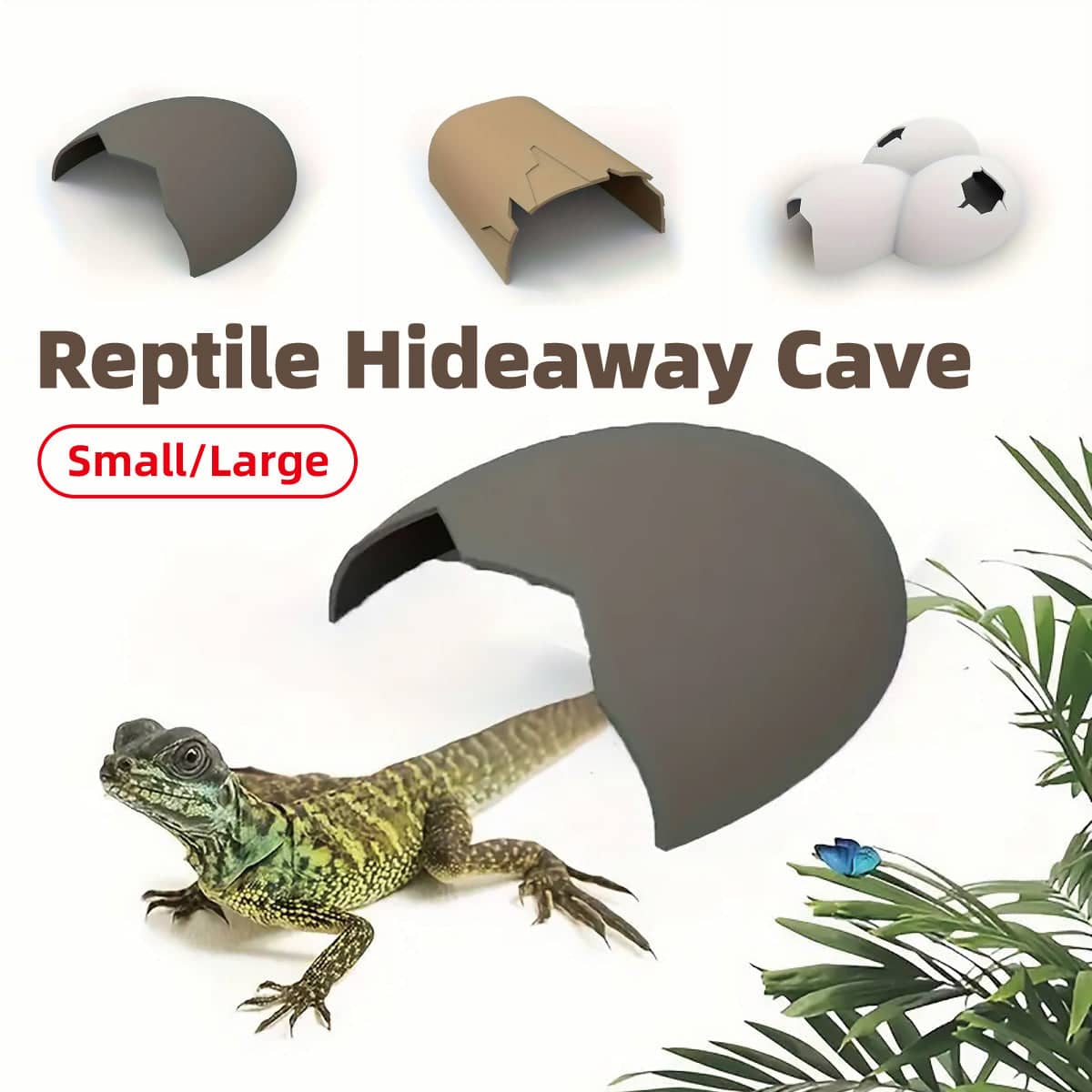 Reptile Hideout, Plastic Cave Shelter - Conjoined Eggshell - view 2