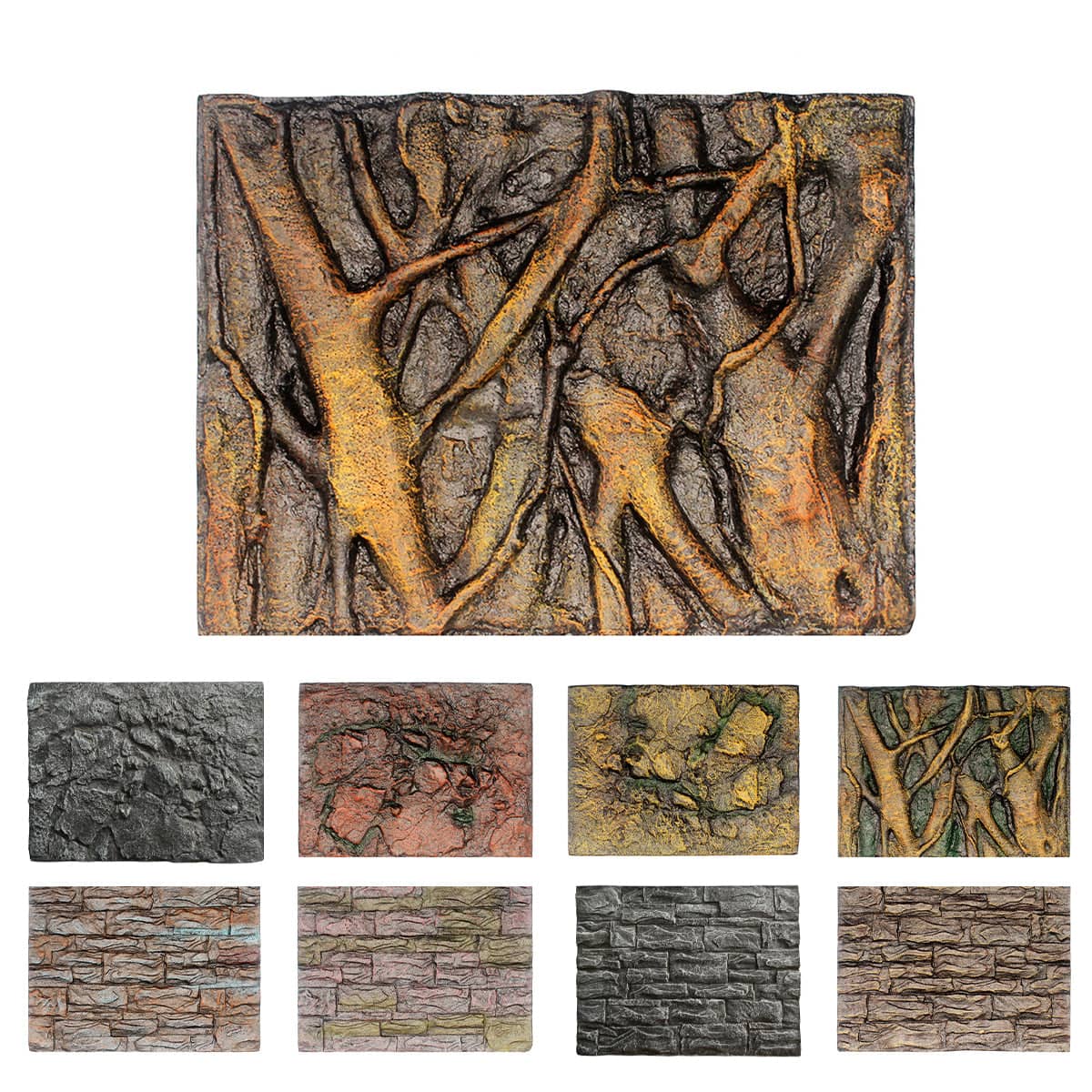 Reptile Tank Background Board 3D Foam 60 x 45 cm - Tree Root Relief - view 3