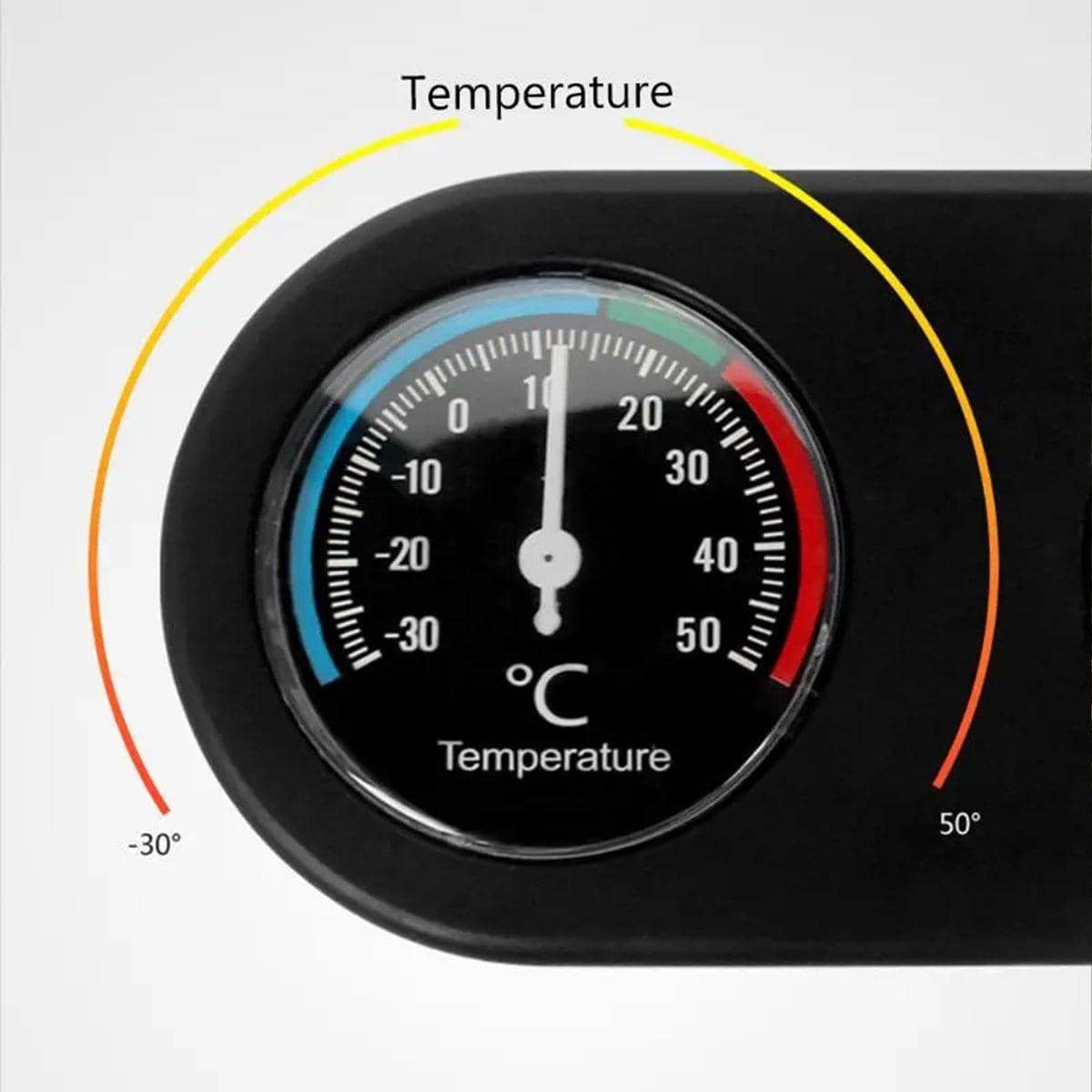 Reptile Tank Thermometer and Hygrometer, Dual Dial Gauge - Black - view 5