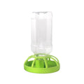 Reptile Water Bowl with Inverted Bottle - Green Round Base, Small (10 cm)