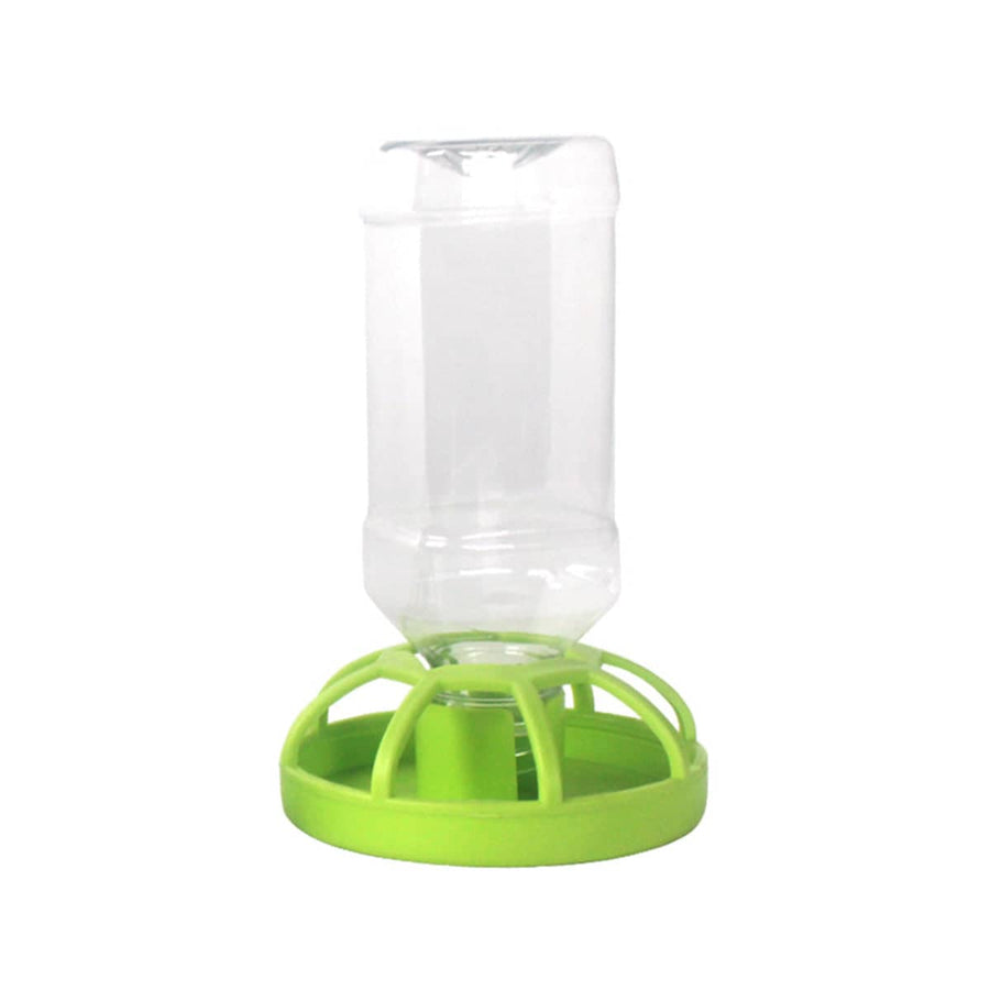 Reptile Water Bowl with Inverted Bottle - Green Round Base, Small (10 cm)