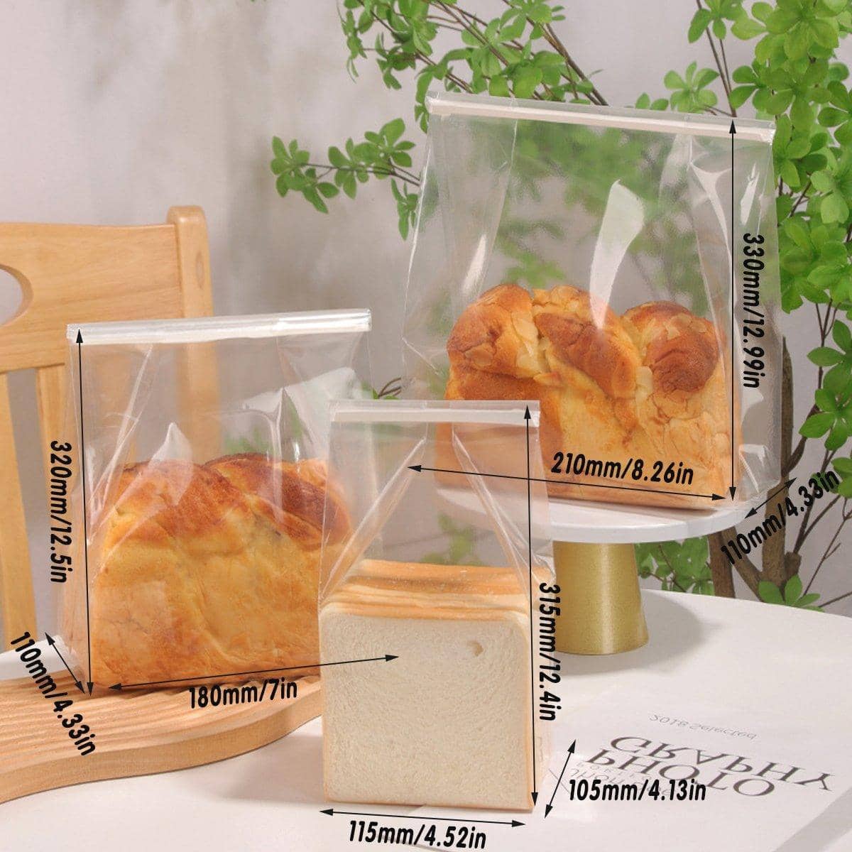 Resealable Clear Bread Toast Bags, Pack of 50 - Small (11.5 x 31.5 x 10.5 cm) - view 4