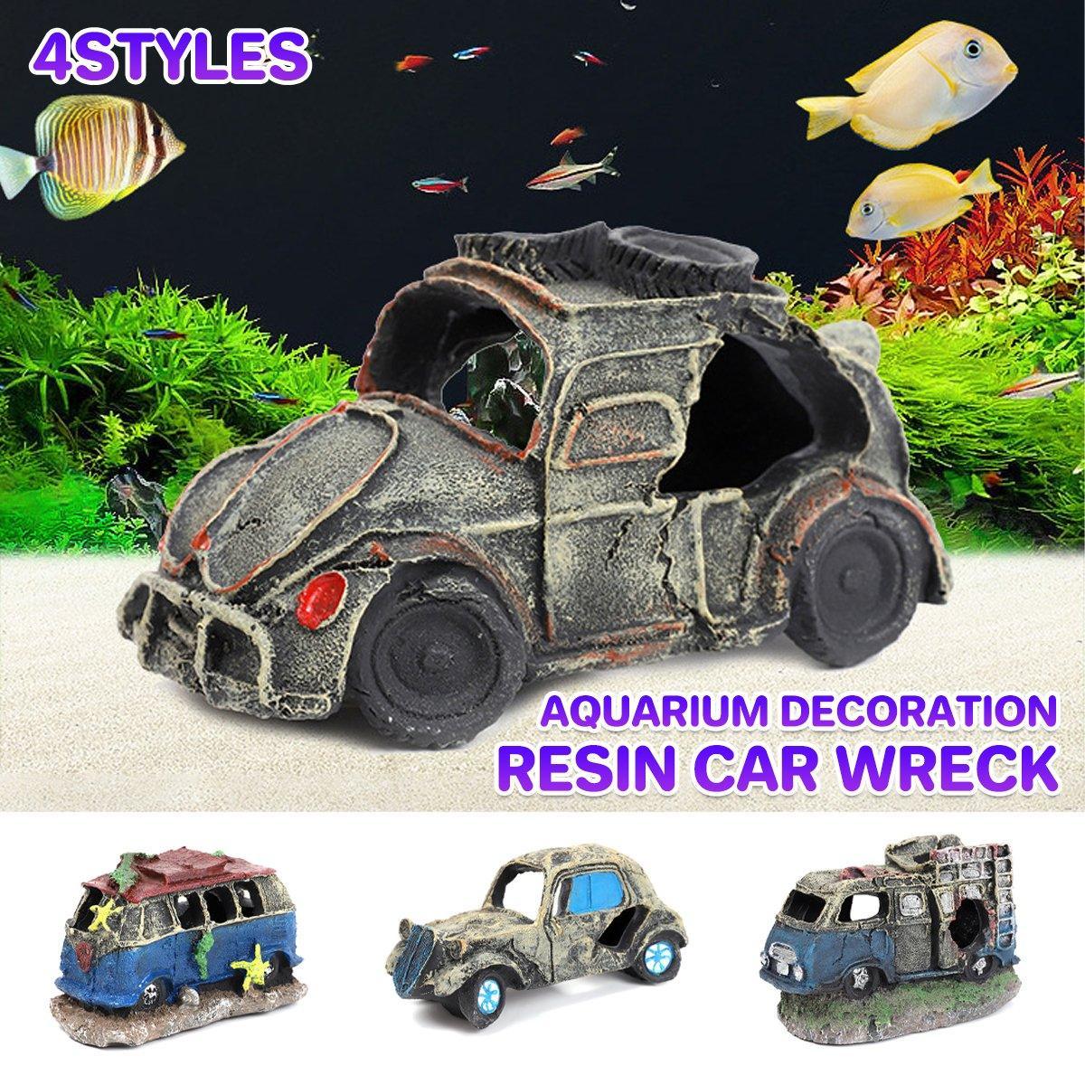 Resin Aquarium Car Wreck Decoration - Old Sports Car, 14.5 x 7 x 6.5 cm - view 2