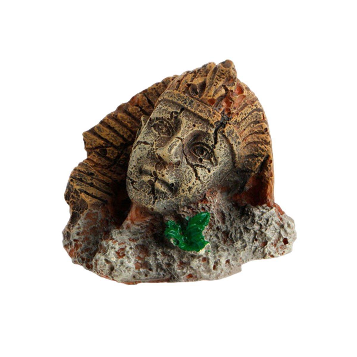 Resin Aquarium Ornament Fish Tank Decoration - Pharaoh Statue