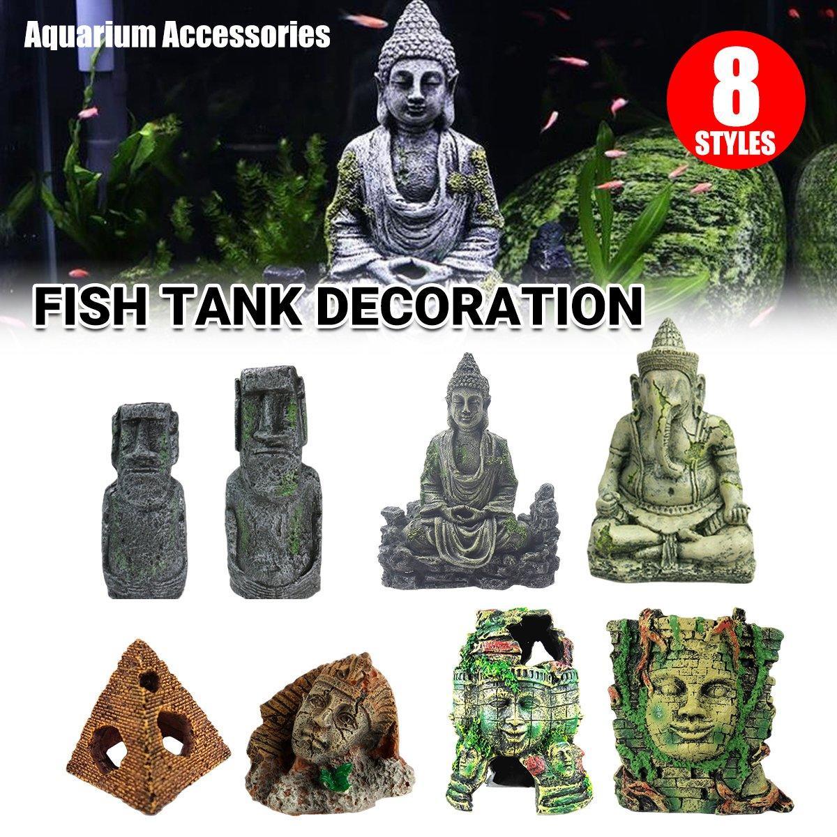 Resin Aquarium Ornament Fish Tank Decoration - Pharaoh Statue - view 2
