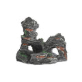 Resin Aquarium Rock Cave Ornament - Twin Arch Mountain, 10 x 8.5 x 10 cm