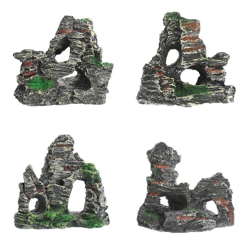 Resin Aquarium Rock Cave Ornament - Twin Arch Mountain, 10 x 8.5 x 10 cm - view 3