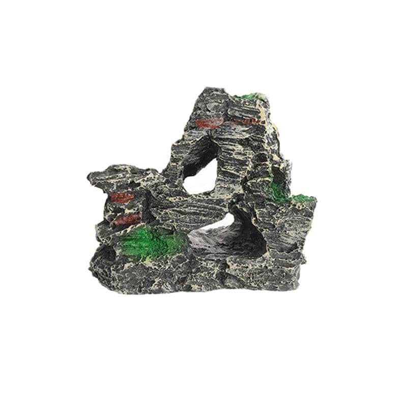 Resin Aquarium Rock Cave Ornament - Window Peak, 10 x 5.5 x 10 cm