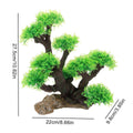 Resin Aquarium Tree Decoration with Rockery Base - Green - view 4