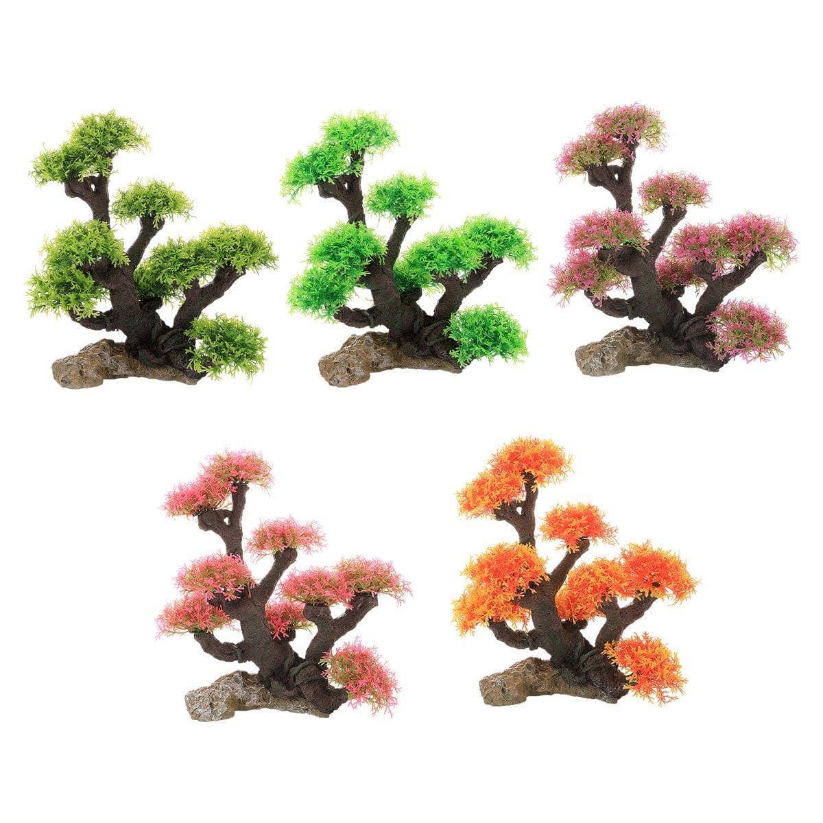 Resin Aquarium Tree Decoration with Rockery Base - Orange - view 3