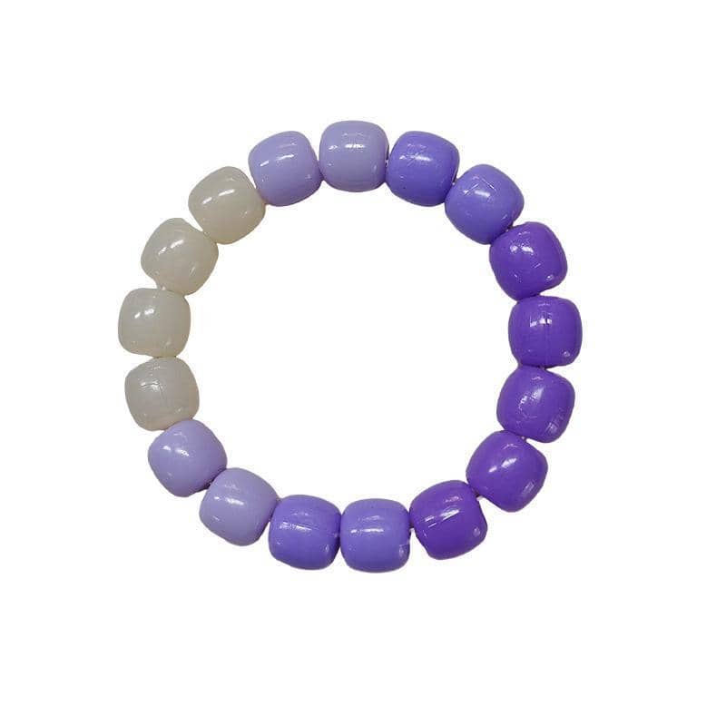 Resin Bead Stretch Bracelet - Purple