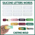 Resin Casting Mould Silicone Letters for Keychains and Jewellery