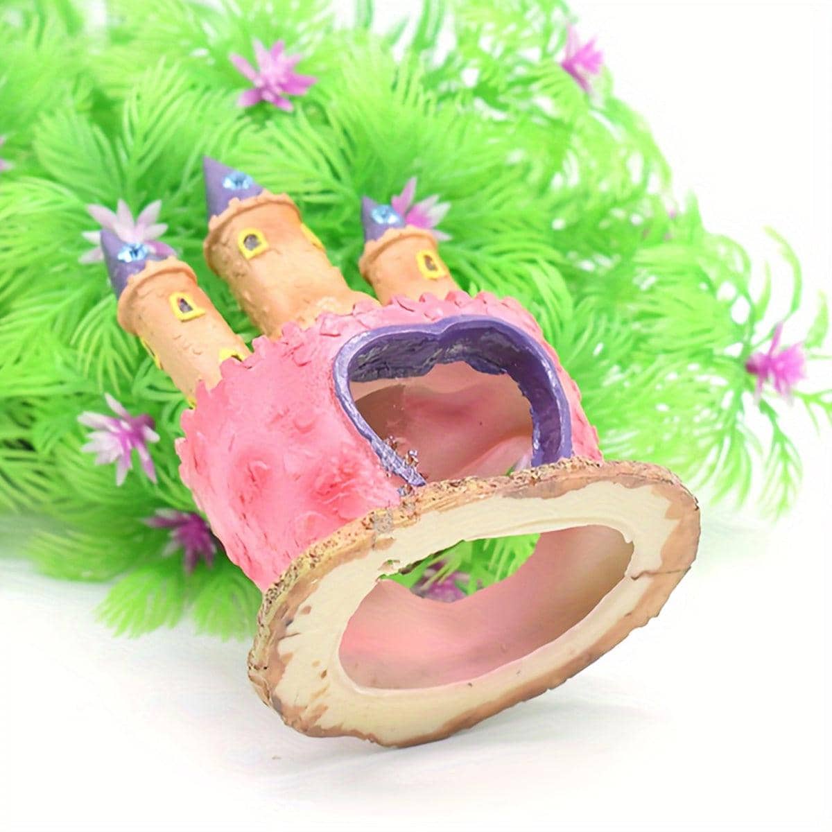 Resin Castle Aquarium Ornament with Hideout for Small Fish - view 4