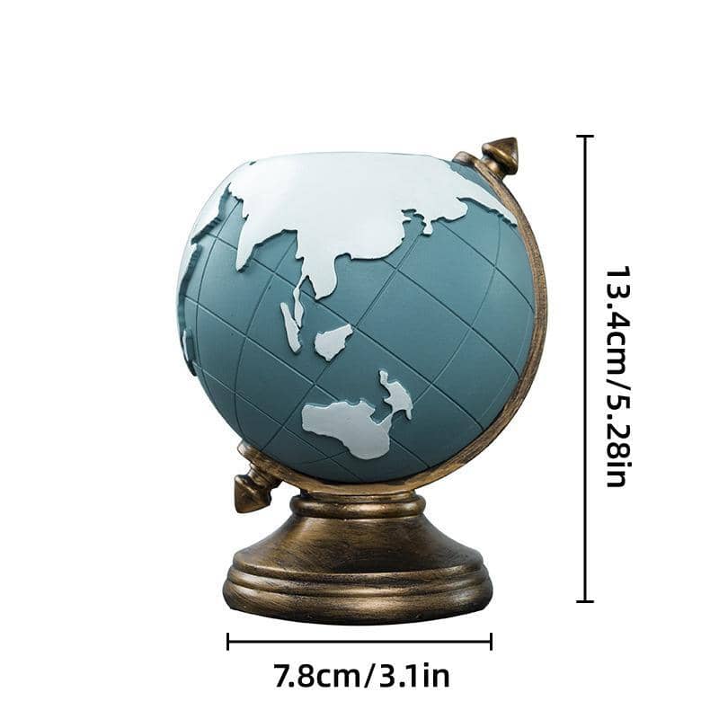 Resin Globe Pen Holder, Earth Map Desk Organiser - view 3
