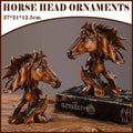 Resin Horse Head Animal Figurine for Home and Office Decor, Brown