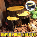 Resin Reptile Terrace Basking Platform with Hide Cave for Terrariums