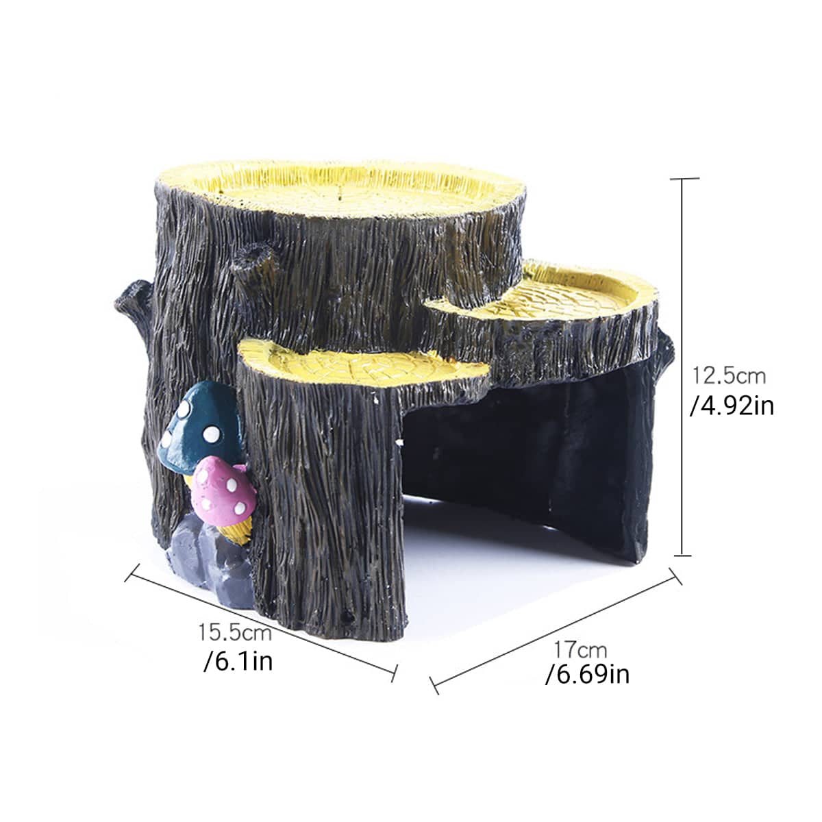 Resin Reptile Terrace Basking Platform with Hide Cave for Terrariums - view 3
