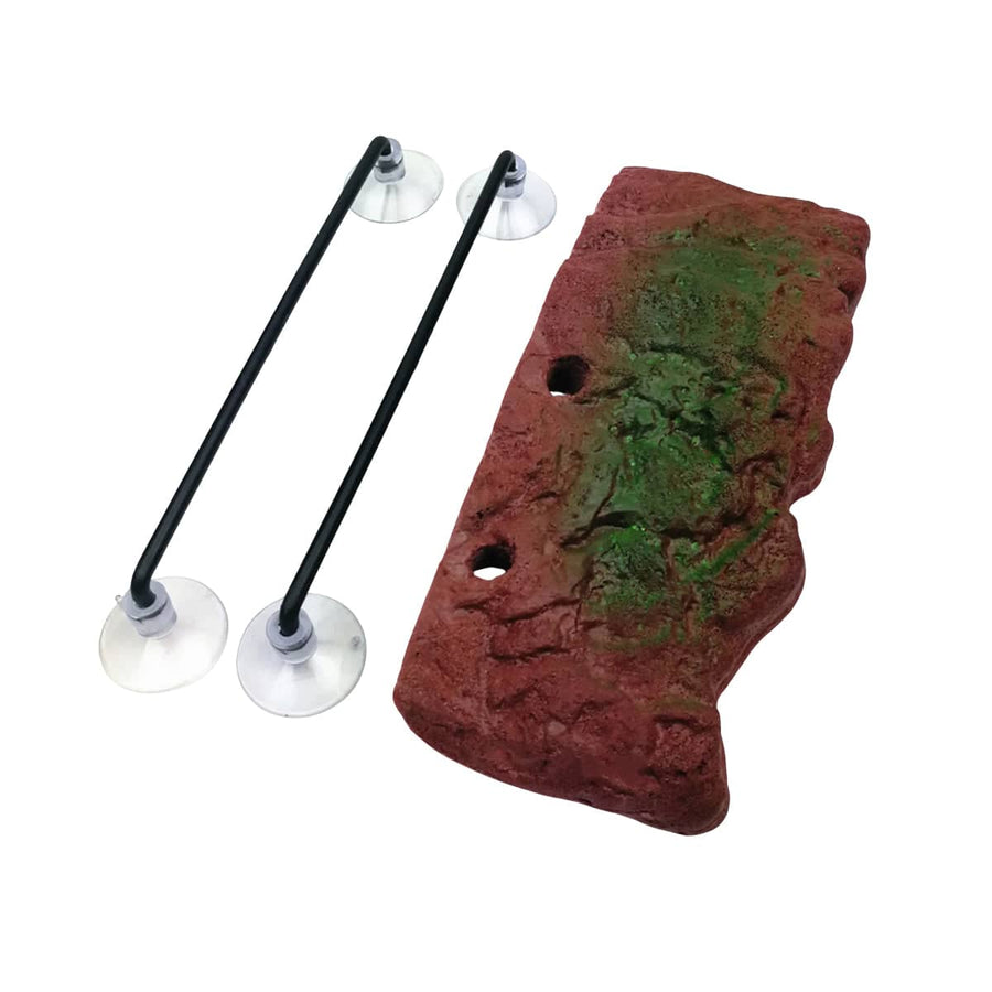 Resin Rock Turtle Basking Platform with Suction Cups - Medium Rectangle, 20 x 9 cm