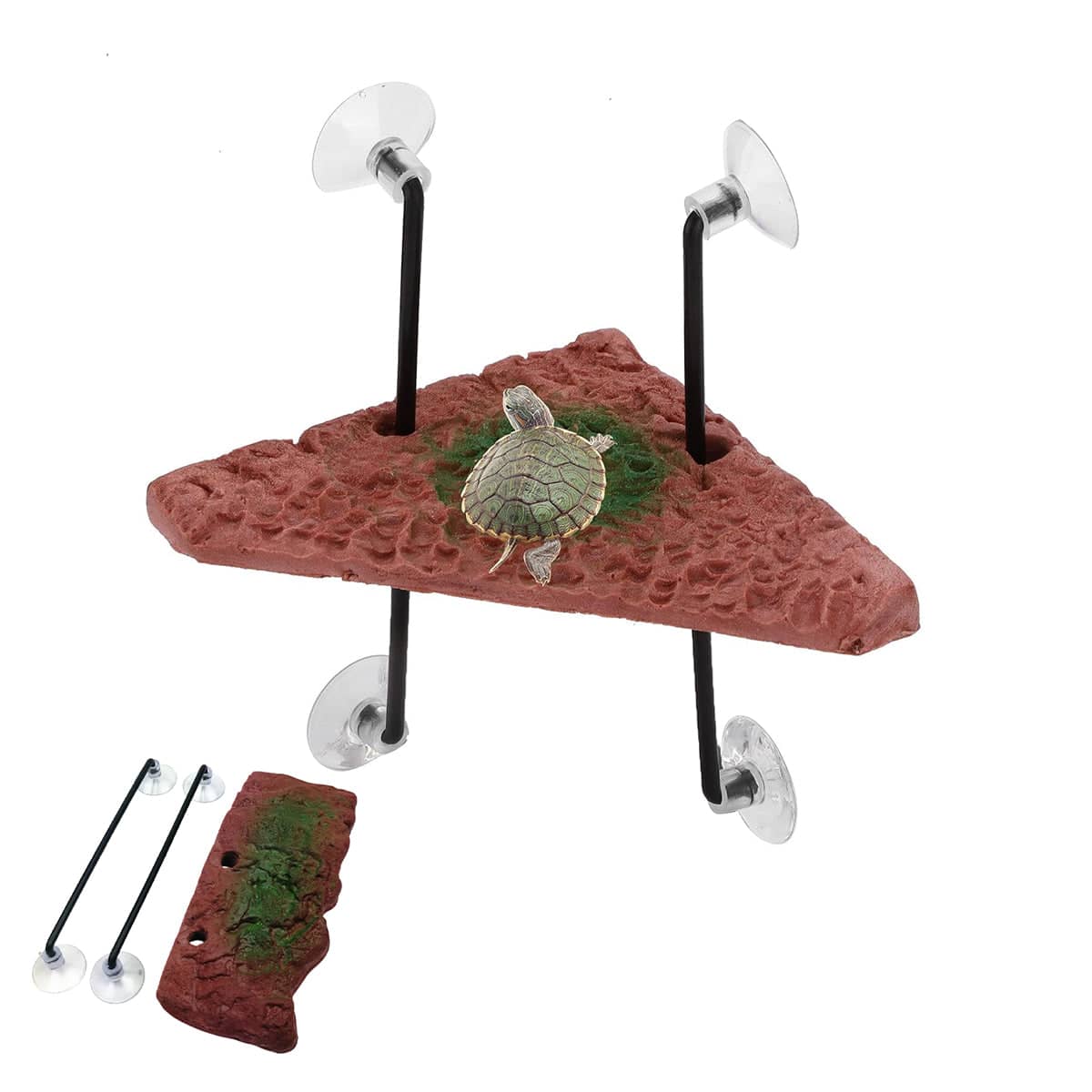 Resin Rock Turtle Basking Platform with Suction Cups - Medium Rectangle, 20 x 9 cm - view 3