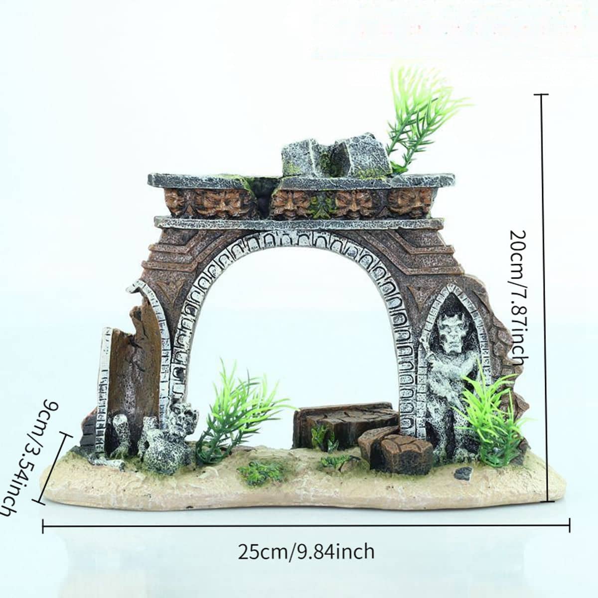Resin Ruined Archway Aquarium Decoration for Fish and Shrimp - view 3
