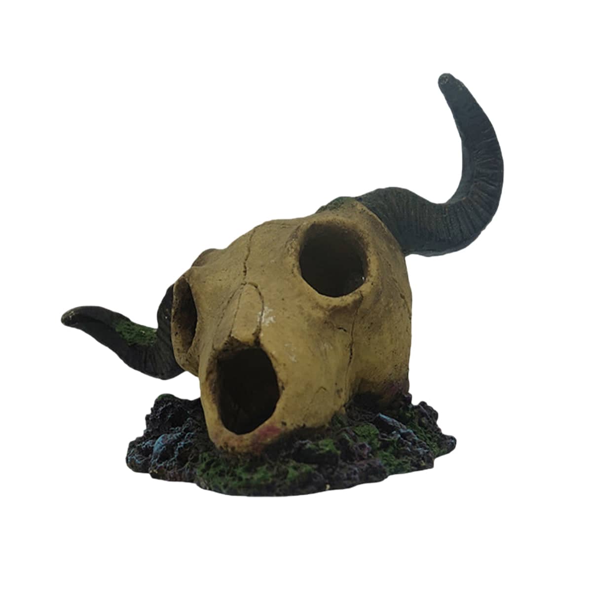 Resin Skull Aquarium Decoration with Hiding Spot for Fish Tanks and Reptile Habitats - view 2