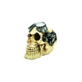 Resin Skull Aquarium Ornament - Skull with Metal Eyeglass Goggles