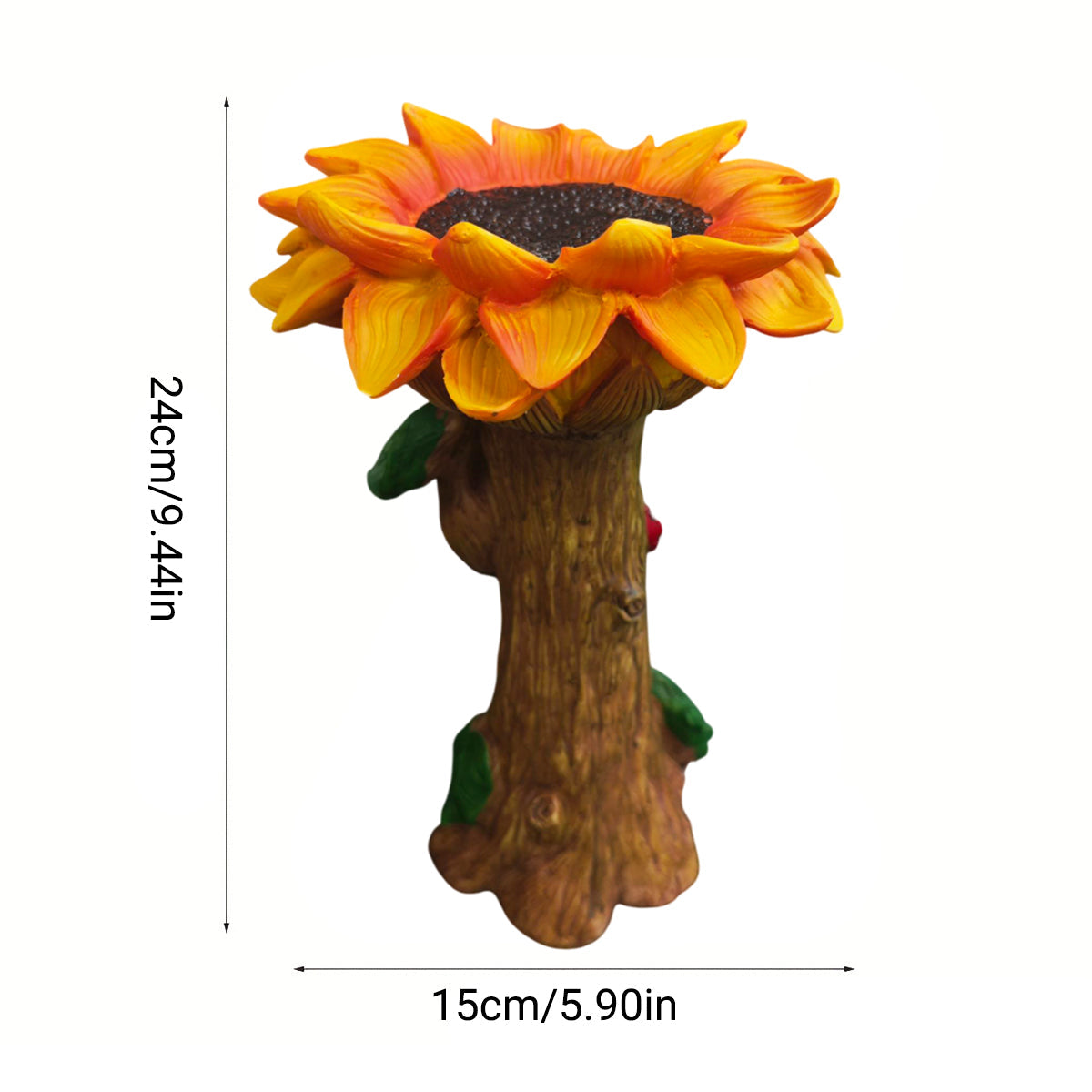 Resin Sunflower Bird Drinker Ornament for Outdoor Gardens - view 3