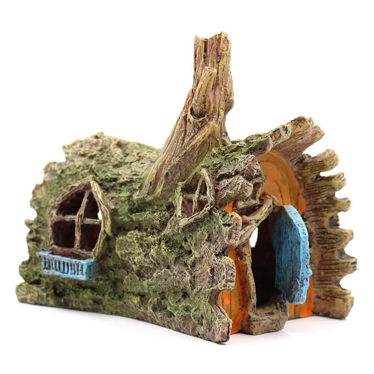 Resin Tree House Cave Aquarium Ornament, Fish Tank Hideout Decoration - view 2