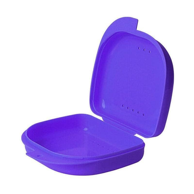 Retainer Storage Case with Snap Lock for Orthodontic Retainers and Mouthguards - Purple