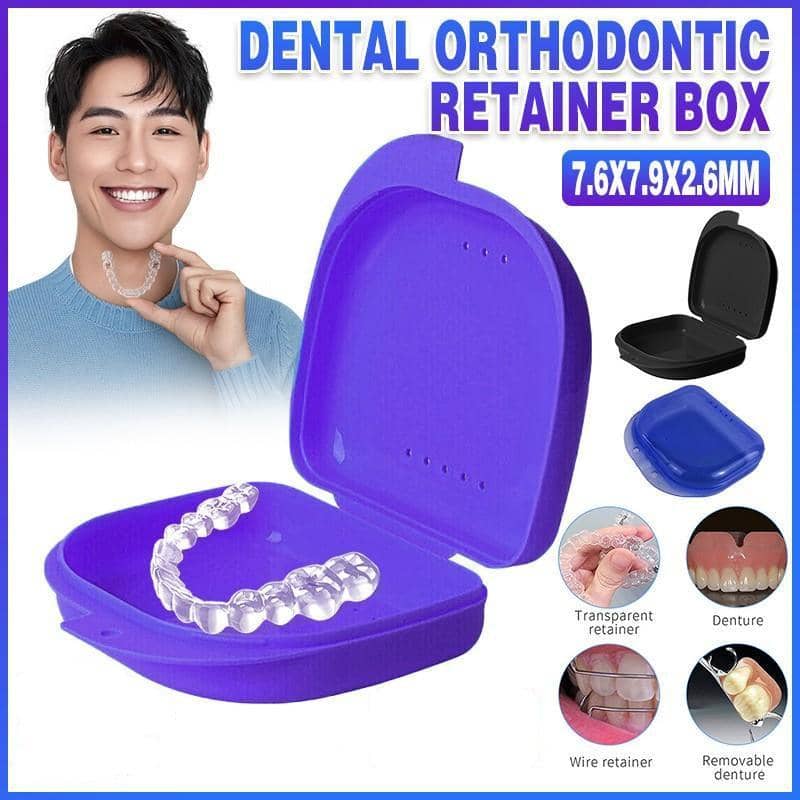 Retainer Storage Case with Snap Lock for Orthodontic Retainers and Mouthguards - Purple - view 2