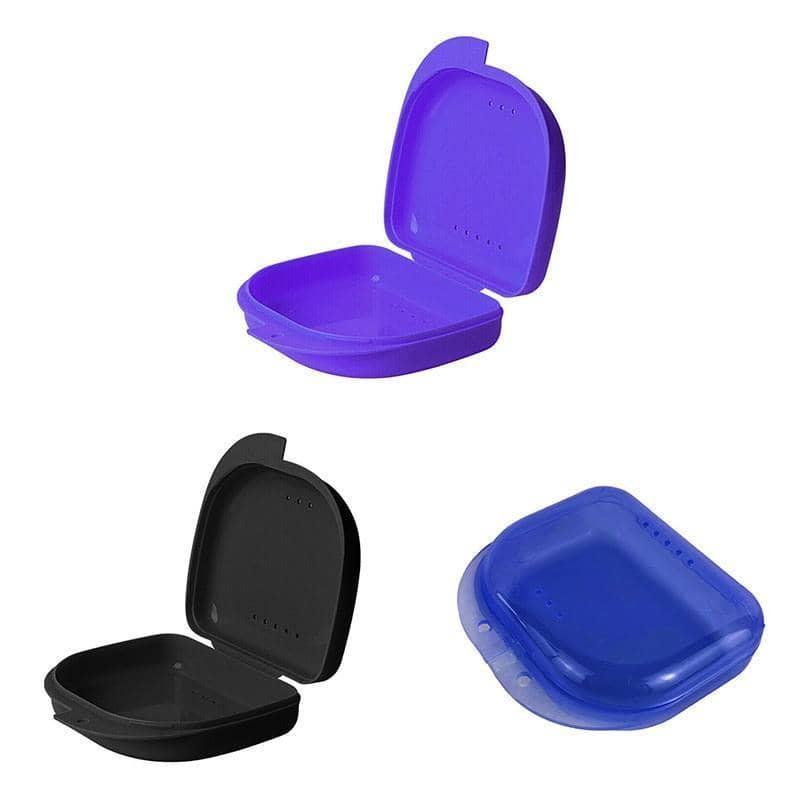 Retainer Storage Case with Snap Lock for Orthodontic Retainers and Mouthguards - Purple - view 3