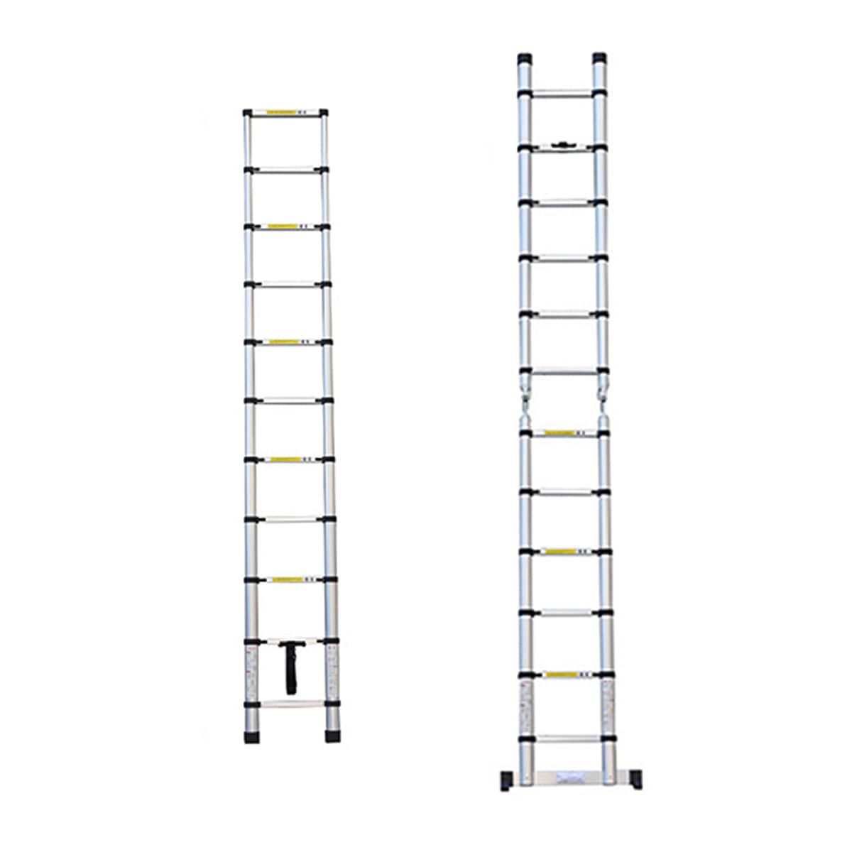 Retractable Aluminium Alloy Ladder with Anti Slip Pedals and Stabiliser Bar - 320 cm - view 3