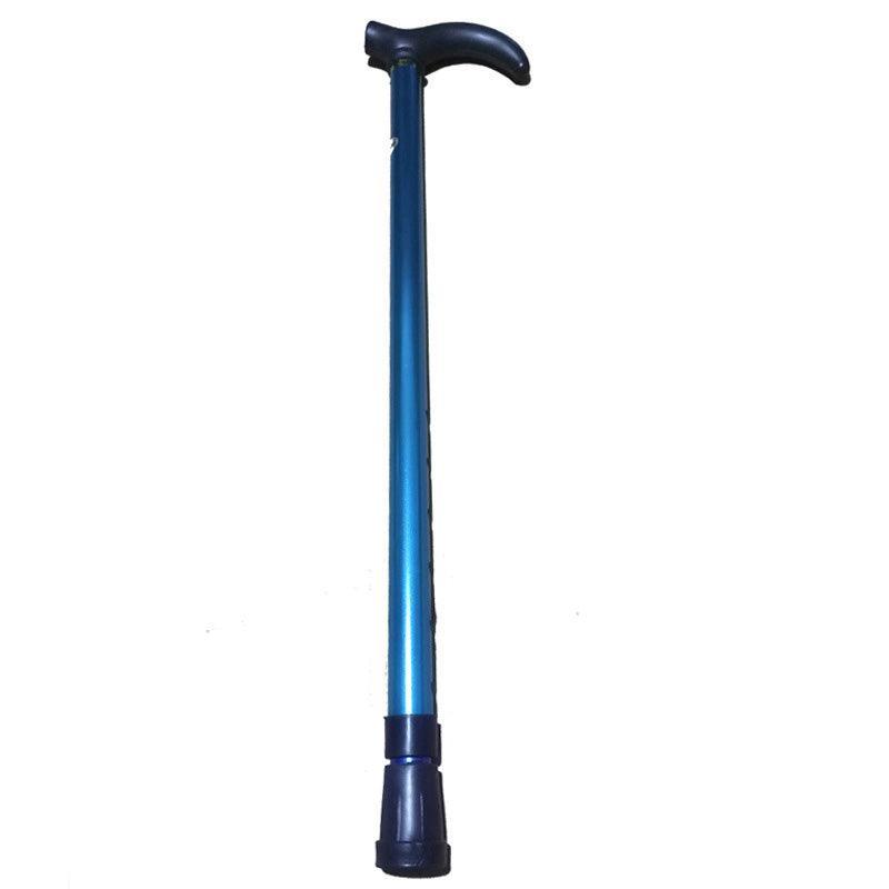 Retractable Aluminium Walking Stick with Adjustable Height - Blue