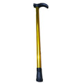 Retractable Aluminium Walking Stick with Adjustable Height - Yellow