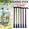 Retractable Aluminium Walking Stick with Adjustable Height - Yellow - view 2