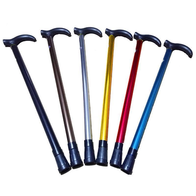 Retractable Aluminium Walking Stick with Adjustable Height - Yellow - view 3