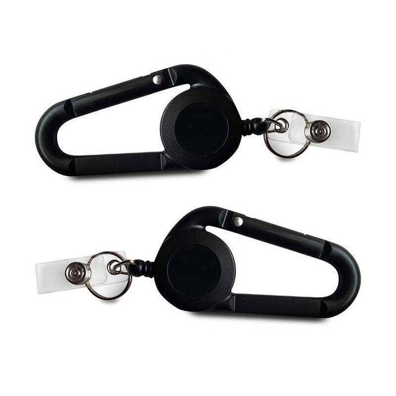 Retractable Badge Holder Reel, Pack of 2, 9 x 4.2cm - Black - view 2