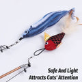Retractable Cat Fishing Rod Toy - Salmon, Silver Grey - view 5